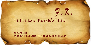 Fillitza Kordélia névjegykártya